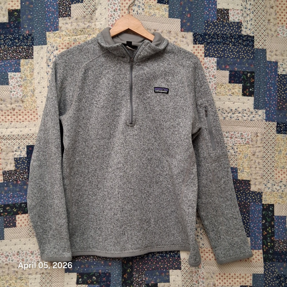 Patagonia Better Sweater Womens SZ XL 1/4 Zip Pullover Birch White (Gray) 25617